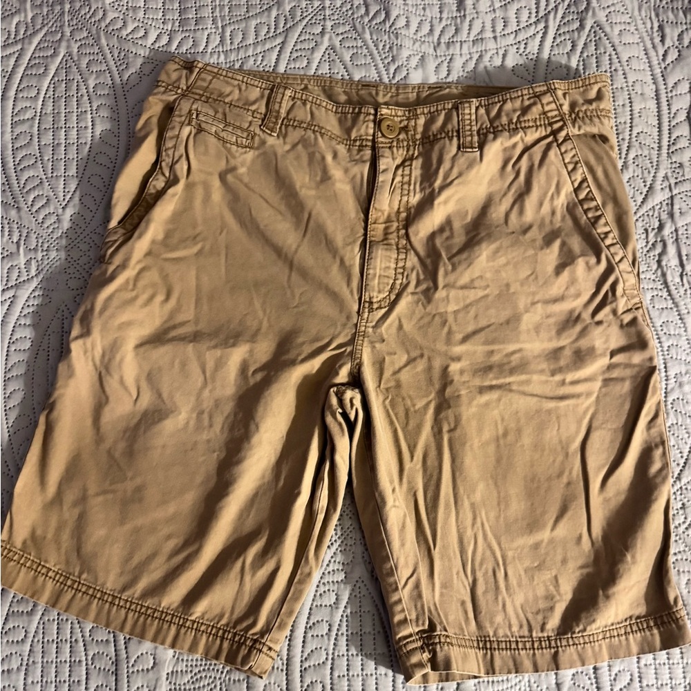Faded Glory Men's Flat Front Tan Khaki Shorts